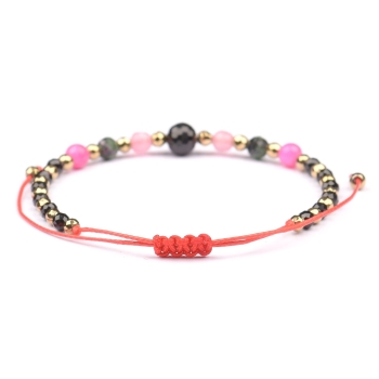 Bransoletka celebrytka TURMALIN + znak zodiaku WODNIK zodiak